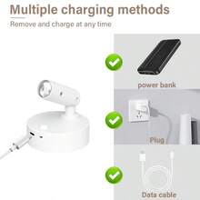 1/2pcs Magnetic LED Spotlight, Rechargeable Lighting, Dimmable, IP65 Waterproof, 3 Color Modes, Adjustable Angle, Portable Decorative Light, Suitable For Wall Art, Plants, Christmas Home Decor - Multicolor - View 6