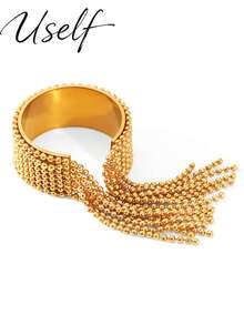 Uself 3pcs/2pcs/1pc European And American Luxury Tassel Open Ring, Exquisite Gold Open Ring, Versatile High-End Women's Hand Accessory, Daily Party Holiday Gathering Jewelry Accessory, Exquisite Women's Gift - Multicolor - View 7