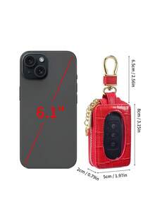 Vintage Business Multifunctional Car Key Protective Bag Unisex, Crocodile Pattern PU Mirror Transparent Window Car Key Protective Bag, Casual Portable Small Car Key Storage Bag Key Ring Holder, Creative Gift/Men's Gift/Women's Birthday Gift/Husband Gift - Multicolor - View 11