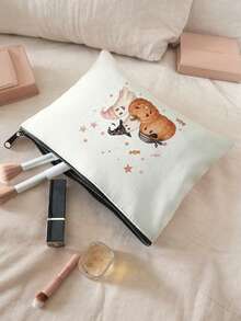 1pc, Makeup Bag, Multi-Scenario Universal, Extra Large Capacity, Ultra-Lightweight & Portable, Versatile & Practical, Halloween Pattern Printed Toiletry Bag, Cosmetic Bag, Large Capacity Toiletry Bag, For Lipstick, Brushes, Skincare, Phone, Coins, Small Items, For Home, Gift, Vacation And Holiday Multi-Functional Use, Teenager Toiletry Storage Bag - Multicolor - View 3