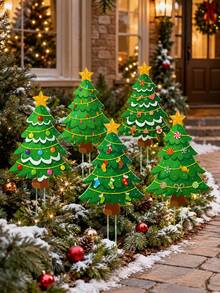 Christmas Tree Yard Sign, Large Outdoor Christmas Decoration, Waterproof Christmas Tree Lawn And Garden Sign, Suitable For Decorating Flower Pots, Holiday Decoration, Path And Front Yard Party, Christmas Decor - Christmas Tree Ground Stake - View 4