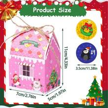 24 Pcs Christmas Empty Advent Calendar 24 Days House Shape Countdown Gift Boxes Christmas Cardboard Number Boxes With 24 Pcs Stickers For Xmas Holiday Party Decor - Multicolor - View 3