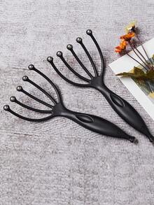 2pcs Head Massager, Portable Handheld SPA Scalp Massage Tool, Suitable For Deep Relaxation And Stress Relief, Can Be Used In Office And Home SPA Areas - Black - View 1
