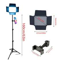 Borriig 10 Inch 3-Color Temperature Adjustable Square Fill Light (With Diffuser) 160cm Extendable Tripod + Phone Holder Live Streaming / Makeup / Still Life Lighting Tool - 10-inch Square Ring Light + 160cm Tripod + Phone Holder - View 7