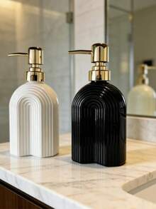 Creative Glass Hand Soap Dispenser Empty Bottle, Arched Pump Glass Bottle, Hotel Shampoo And Body Wash Refillable Empty Bottle - Multiple Styles - View 1