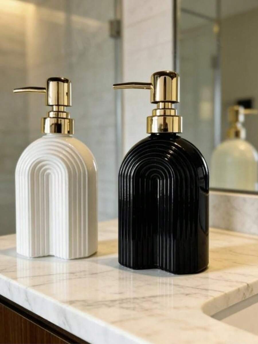 Creative Glass Hand Soap Dispenser Empty Bottle, Arched Pump Glass Bottle, Hotel Shampoo And Body Wash Refillable Empty Bottle - Multiple Styles - View 1