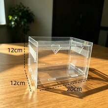 3D Transparent Magnetic Acrylic Reptile Breeding Box, Breathable Escape-Proof Stackable Observation Storage Tank, Home Desktop Pet Breeding Observation Box, Suitable For Beetles, Geckos, Snakes, Lizards, Turtles, Reptile Enthusiasts, Beginner Players, Multi-Pet Breeding Specialized Reptile Tank - White - View 3