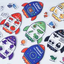 Felt Matching Game Set, Classroom Learning Word Cards, Color Matching Busy Book, Interactive Activity Busy Book, Reusable Felt Toy Book, Christmas, Halloween, Easter, Birthday Gift - Rocket Color - View 4