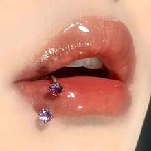 Lip Ring No Man's Land Sweet Internal Thread Horseshoe Ring Hot Girl Lip Stud Replacement Stud Cartilage Piercing Jewelry Non-Fading Halloween Christmas Daily Wear - Purple - View 9