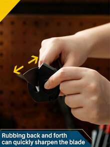 2Pcs Scissor Sharpener Tool, Mini Handheld Fabric Hair Scissors Pocket Knife Sharpener Sharpening Tool For Repair Quickly Sharpen Dull Blades (Black Style) - Black - View 6