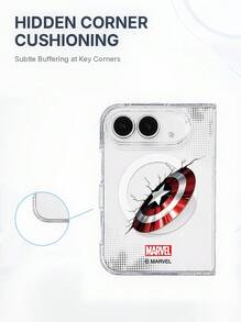 Disney Casing HP Miniso Motif Lukisan Grafiti Kartun Kreatif Marvel, Pelindung Transparan Minimalis Kompatibel dengan iPhone 18 Duo, Gaya Couple Unisex, MagSafe Magnetik Lipat Fashion - Clear - View 6