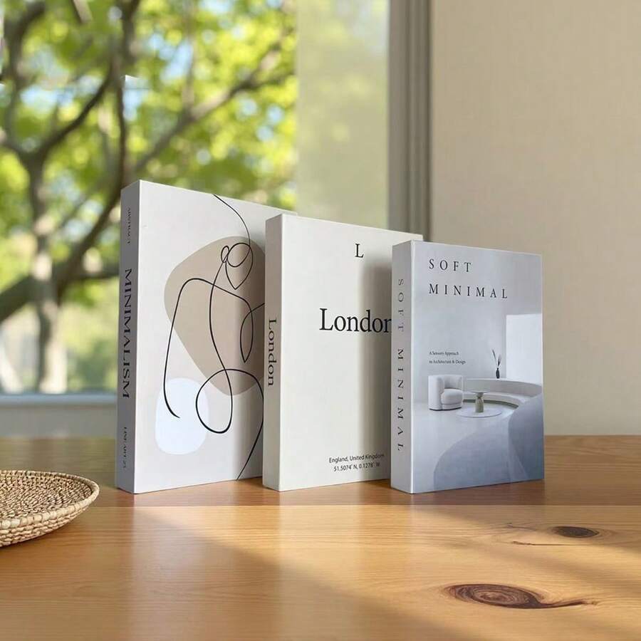 2/3pcs Home Fashion Faux Book Decor, Luxury Decorative Books, Living Room Decor, Home Decor, Coffee Table Books, Modern Fashion Decorative Books, Stackable Display Books, Hotel Decor, Gift