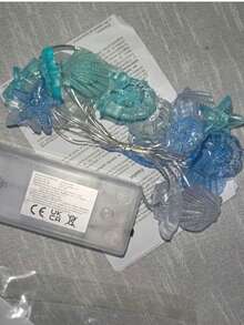 1件 3米 20顆LED貝殼海星海馬串燈，海洋主題電池供電燈（不含電池），海灘婚禮室內/室外裝飾 - 彩色 - 查看 10