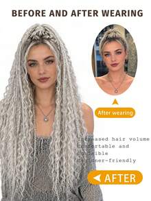 Women's Grey Dreadlock Wig, Available In Both Straight And Wavy Styles, Suitable For Cosplay, Rave Parties, And Other Occasions., Halloween - Multicolor - View 5