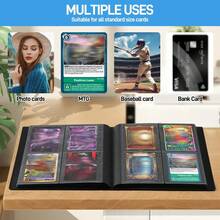 4-Pocket Game Card Photo Album - 160-Card Side-Loading Card Storage Binder For Baseball, Football, MTG, TCG, Sports And Game Cards - Portable Sports Card Collection Album Box - Red - View 3