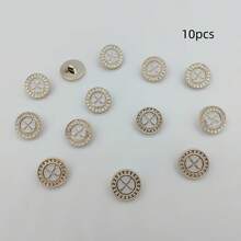10pcs/2.2cm Fashion Personalized Minimalist White Heart-Shaped Rhinestone Plastic Buttons With Gold Base, Luxury European Style High-End Vintage Heart Buttons For Handmade Sewing, DIY Decoration For Clothes, Bags, Hats, Coats, Sweaters, Pants, Shirts - 10pcs/2.2cm White Heart Buttons - View 13