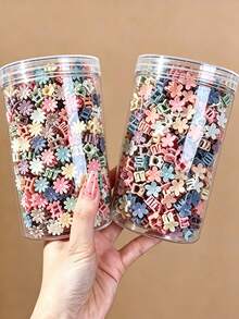 80/100pcs Children's Morandi Color Daisy Mini Hair Clips, Multi-Functional Daily Hair Accessories (Random Color & Style) - Multicolor - View 1