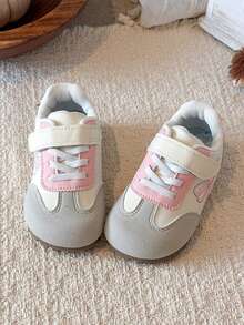 Baby Training Shoes Bowknot Embroidery Hook & Loop Soft Sole Anti-Slip Casual Shoes For Toddlers - Pink - View 2