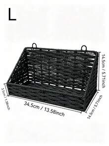 1pc Bathroom Storage Rack Decorative Storage Shelf Woven Bamboo Hanging Storage Basket Bathroom Accessories Kitchen Storage Wall-Mounted Toiletries Storage Basket - Multicolor - View 17