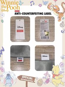 Miniso Disney Winnie The Pooh Canvas Tote Bag With Cute Eeyore Tigger Piglet Print Shoulder Bag With Handles For Daily Use - White - View 5