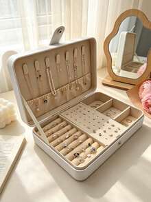 Hộp đựng trang sức du lịch, hộp lưu trữ trang sức dung tích lớn, hộp đựng trang sức bằng da PU, hộp đựng trang sức du lịch cầm tay, hộp trưng bày trang sức nhiều ngăn, hộp quà tặng cho nữ, hộp sắp xếp lưu trữ trang sức, vật dụng du lịch thiết yếu - Nhiều màu - Xem 16