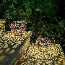 Iron Peony Solar Hanging Lantern,Compact Exquisite Patterned Solar Handheld Lamp,Cozy Glow Forgarden Patio Balcony Camping Lawn Decor,Great Forchristmas, Halloween Ghost Party,Thoughtful Decorative Light Gift For Birthday And Holiday Occasions - Solar Powered Iron Peony Lantern - View 4
