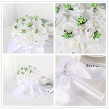 Artificial PE Rose Mini Hand Bouquet, Bridesmaid Handheld Flower, Flower Girl Mini Bouquet, Wedding Engagement Photo Prop, Graduation Photo Party Stage Performance Artificial Flower Decoration - 1PC - View 2