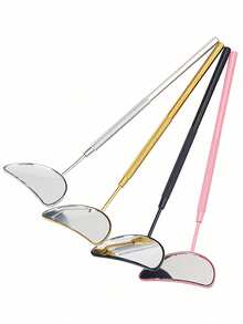 1pc Crescent Shaped Eyelash Extension Inspection Mirror, Stainless Steel Eyelash Inspection Mirror - Multicolor - View 5