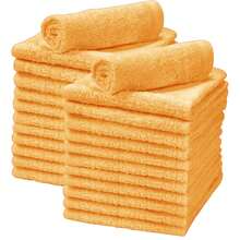 Face Towels 6/12/24/48pcs, Ultra Soft Skin-Friendly Sensitive Skin Face Cloths, 10x10/12x28 Inch Small/Large Face Towels, Reusable Washable Makeup Remover Cloths, Easy To Rinse Multi-Color Facial Cleansing Cloths - Yellow - View 1