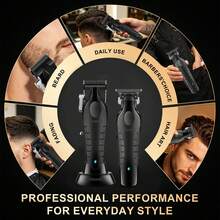 Kemei Professional Hair Clipper Set, Wireless Hair Cutting Tool Kit, Zero Gap T-Blade Trimmer, 11 Limit Combs, USB-C Rechargeable Men's Hair And Beard Trimmer, Home Salon Grooming Gift - Multicolor - View 8