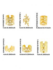 90PCS Hair Jewelry For Braids Gold Hair Cuff Multi Style Hair Rings Adjustable For Braid Loc Dreadlock Accessories For Women And Girls - Gold - View 7