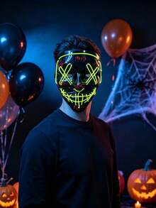 萬聖節面具 多色可選 The Purge 主題面具 恐怖尖叫面具 適合節日角色扮演 萬聖節禮物 節日必需品 不發光 - 彩色 - 查看 5