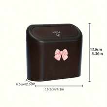 1pc Personalized Bowknot Car Trash Can, Car Seat Back/Door Hanging Storage Box, Multi-Functional Garbage Organizer, Car Accessories - Bow - View 7