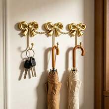 Gold Bow Wall Hook, Wall-Mounted, Gold Hook, Suitable For Coats, Towels, Room Decor, Bathroom, Cute & Charming Decoration, Office - Gold - View 5
