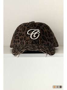 Women's Soft Top Distressed Leopard Print Long Brim Baseball Cap, American Vintage Street Style Baseball Cap, Personalized Cool Versatile Summer Face-Slimming Sun Protection Hat - Multicolor - View 11