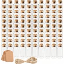 50pcs Glass Bottles With Stoppers, Mini Bottles With Personalized Labels, Tags And Ropes, Suitable For Handmade Crafts, Decoration, Party Favors (25ml) - Multicolor - View 1