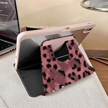 1件裝粉色豹紋花卉360°旋轉平板保護殼，相容 iPad 10代 10.9吋 2022 智慧保護殼/Air 13(M3 2025)/Air 11(M3 2025)/11(A16 2025)，相容 Oppo Pad、MatePad、Pad、Honor Pad、Pad - 彩色 - 查看 7