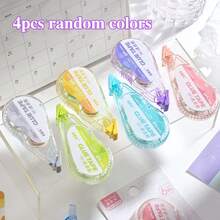 4 Packs Double Sided Tape Roller Assorted Colors Scrapbooking Crafts Office Supplies Easy Tear Design Home School Journaling Accessories - Sets - View 10