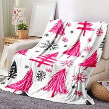 1PC Christmas Tree And Snowflake Print Blanket - Made Of Soft Plush Flannel, Perfect For Sofas, Beds, Or Recliners. It Is Ideal For Holiday Decorating, Home Decor And Gift Giving - Multicolor - View 1