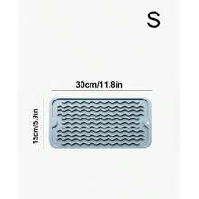 One Non-Slip Silicone Drain Mat, Kitchen Countertop Drain Mat, Heat-Resistant Silicone Drain Mat, Non-Slip And Quick-Drying, Made Of Silicone, Soft And Durable, Heat-Resistant And Mildew-Proof, 16" X 12" / 12" X 6". Suitable For Kitchen Countertops/Sinks/Refrigerators/Drawer Liners, Dishwasher , Easy To Clean, Suitable For Home Kitchens/Dormitories/Dining Rooms. - Multicolor - View 13