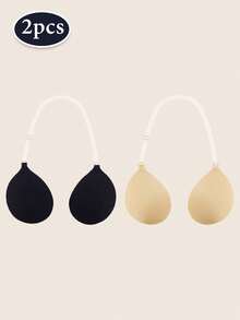 2pcs Women's Halter Neck Invisible Bra, With Invisible Halter Halter Adhesive Bra, Suitable For Women's Backless Dress - Multicolor - View 11