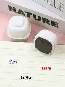 Customized Cartoon Pattern Name Stamp, Personalized Name Label Stamp, Mini Square Signature Stamp, Customized Wardrobe Marking Stamp, Customizable Name Stamp, Home Clothing Accessories, Birthday Gift, White - Style a - View 8