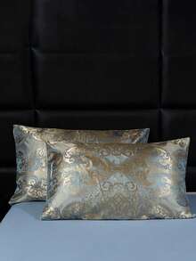 Twill Jacquard Bettbezug mit Blattmuster, minimalistisch, bequem, weich und hautfreundlich, 3 Stücke Set (1*Bettbezug + 2*Kissenbezüge, ohne Füllung), geeignet für Schlafzimmer, Gästezimmer, maschinenwaschbar, ganzjährig verwendbar - Roségold - Übersicht 9