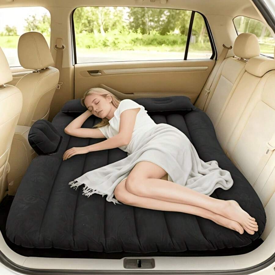 Car Inflatable Mattress Thickened SUV Camping Sleeping Pad Dual Pillow Design Portable Air Cushion Suitable For Road Trips Outdoor Camping Leisure Activities