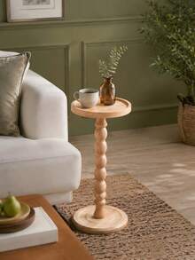 1pc Round Wooden Edge Table, Coffee Table, Sofa Edge Table, Wooden Edge Table, Small Space Saving Snack Table, Suitable For Living Room, Bedroom, Bedside Table Or Office Decoration, Home Decoration. - Multicolor - View 3