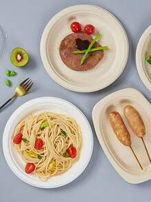 50/100pcs White Paper Plates, Suitable For Birthday Party Celebration, Durable Cake Tableware, 7-Inch White Round Party Plates, Suitable For Birthday, Cake, BBQ Tableware - Multicolor - View 7