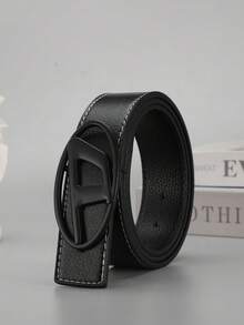 High Quality American Retro Silver Buckle Letter Belt Men Versatile Decorative Jeans Belt - Multicolor - View 3