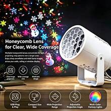 جهاز عرض LED متعدد الوظائف يعمل بالطاقة USB لعيد الميلاد، ضوء عرض LED لعيد الميلاد، ذراع قابلة للتعديل، مع 16 نمط عيد الميلاد - تصميم دوار ديناميكي، مناسب لديكور عيد الميلاد الداخلي والخارجي، الحفلات، هدية عيد الميلاد - تصميم عيد الميلاد - مشاهدة 6