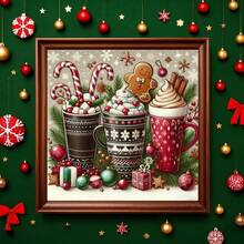 1PC DIY 5D Diamond Painting Kit Christmas Theme Pattern - Round Full Diamond Art Mosaic Craft, Home Wall Decor, Unframed - No Frame - View 2