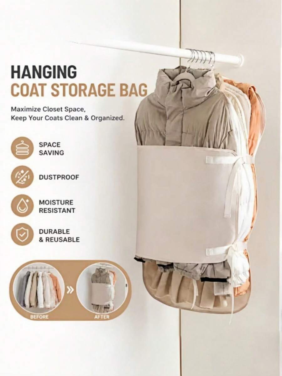 1pc Compression Storage Board, Compression Plate, Clothing Dust Cover, Wardrobe Storage Tool, Fabric Down Jacket Storage Bag - Multicolor - View 1